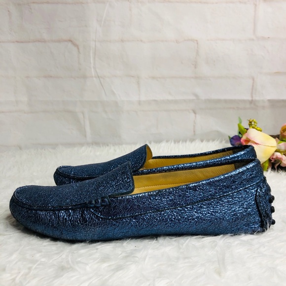 M. Gemi metallic leather woman  loafers size 41 - Picture 3 of 10